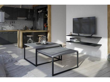NEVIO set 2 konferenčných stolíkov, beton
