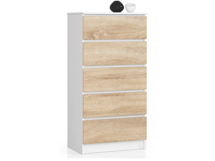komoda kuba 60 cm 5 z suviek biela sonom9261d5bf