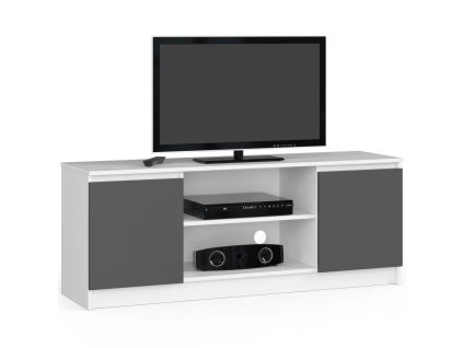 rtv stol k 140 cm na tv bielo grafitovo 1245990f