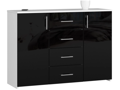 komoda torvi k 110 cm biela ierna leskl ac1cc099