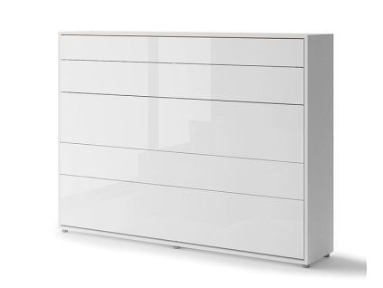 BED CONCEPT BC 04, sklapacia postel horizontalna 140, biela lesklá 1