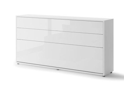 BED CONCEPT BC 06, sklapacia postel horizontalna 90, biela leskla 1