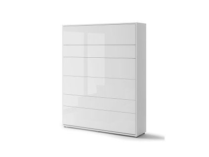 BED CONCEPT BC 12, sklapacia postel vertikalna 160, biela leskla 1