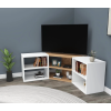 BONNETT rohový TV stolík, borovica/biela
