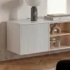 LIBA LB 05B, zavesny TV stolik s osvetlenim, hodvabna biela dub vincenza 4