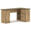 BROOKLIN 1D3S, rohovy pisaci stol pravy, dub Kraft zlaty 1
