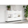 TULUZA 46, siroka komoda 2D3S, biely cierny Onyx biela leskla 5